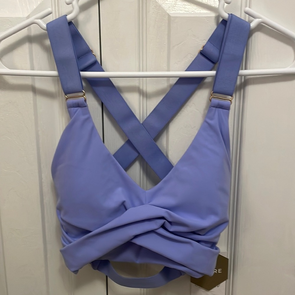 Buffbunny Candy Wrap Sports Bra XS Rain Water Blue. NWT